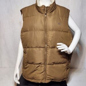 Mens American Outdoorsman Brown Puffer Vest Size L-XL